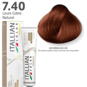 Itallian Color Premium Louro Cobre Natural 7.40 Coloração Permanente - 60g
