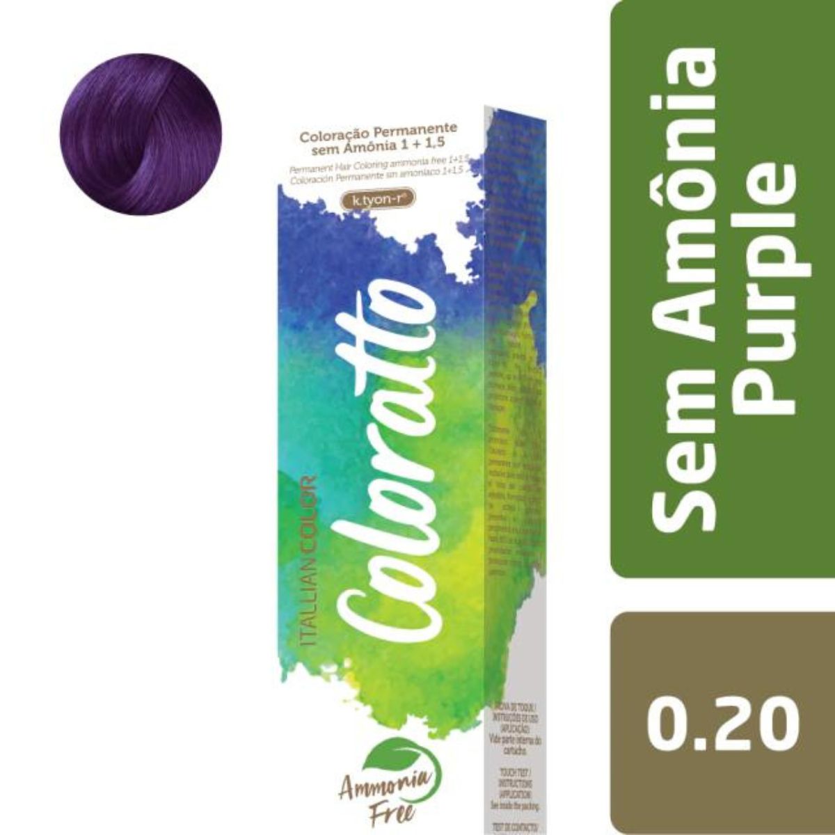 Itallian Color Coloração Sem Amônia Coloratto Purple 0.20 - 60g