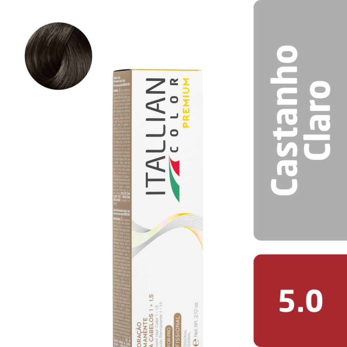 Itallian Color Premium Castanho Claro 5.0 Coloração Permanente - 60g