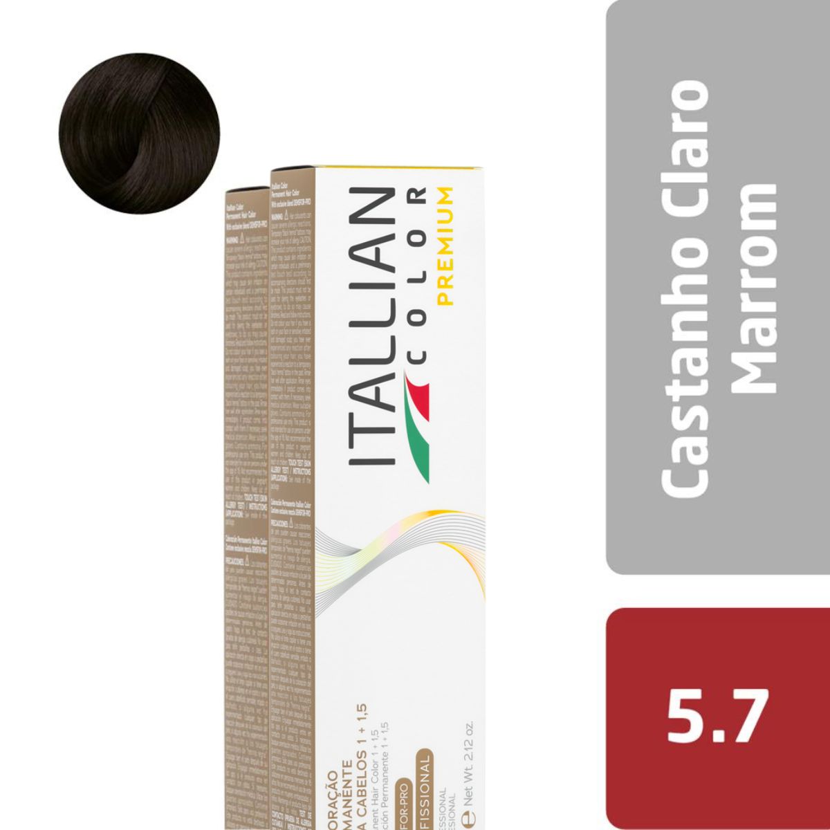 Itallian Color Premium Castanho Claro Marrom 5.7 Coloração Permanente - 60g