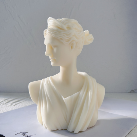 Deusa grega busto artemis diana silicone vela molde arte estátua escultura deus romano apollo velas molde casa arte