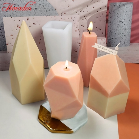 Pedra geométrica vela molde de silicone diy losango scented vela que faz o molde artesanal aroma vela sabão silicone molde decoração da sua casa