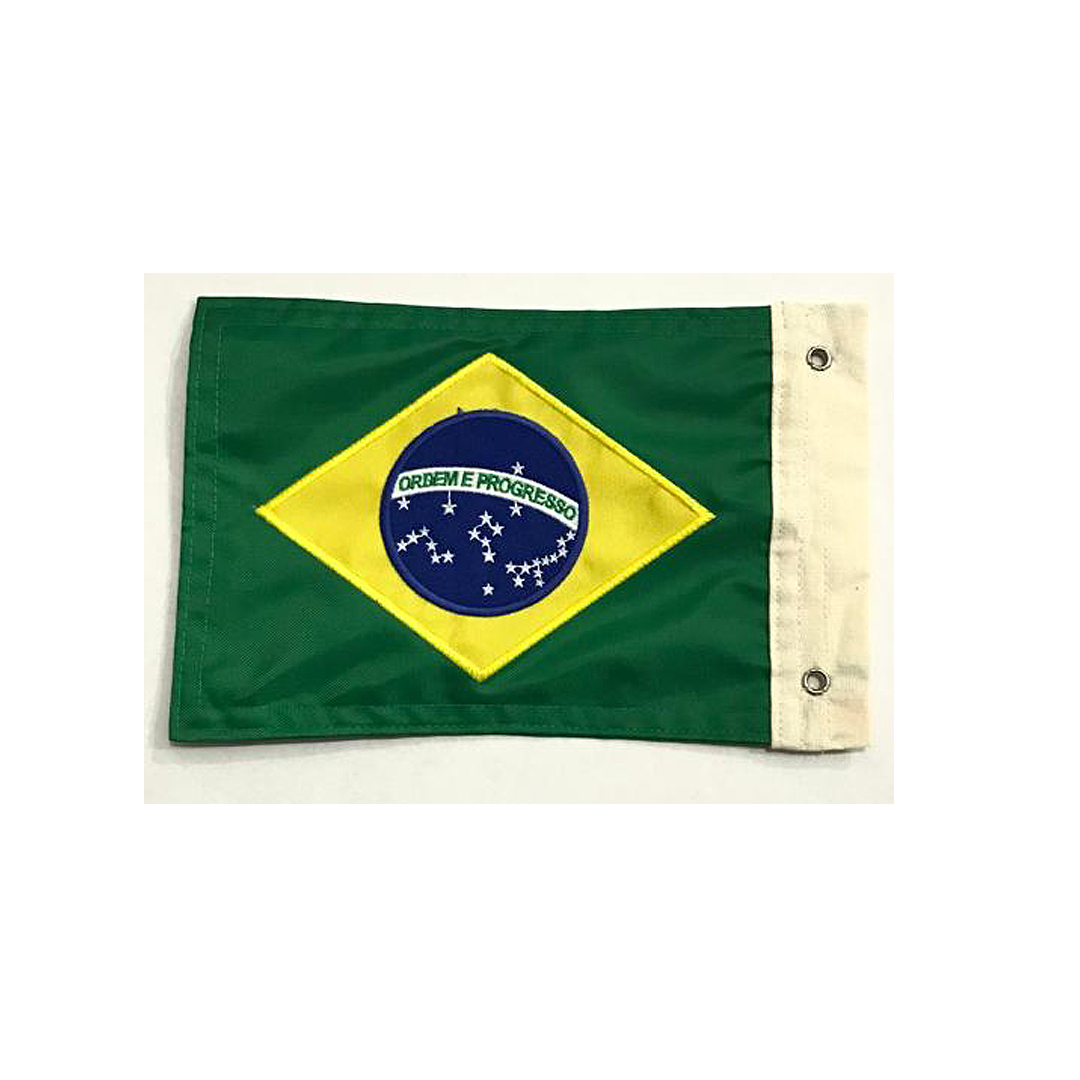 Bandeira Bordada Tecido Brasil Pequena para Moto