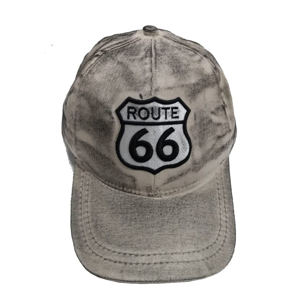 Boné Route 66 Bege Com Graxa