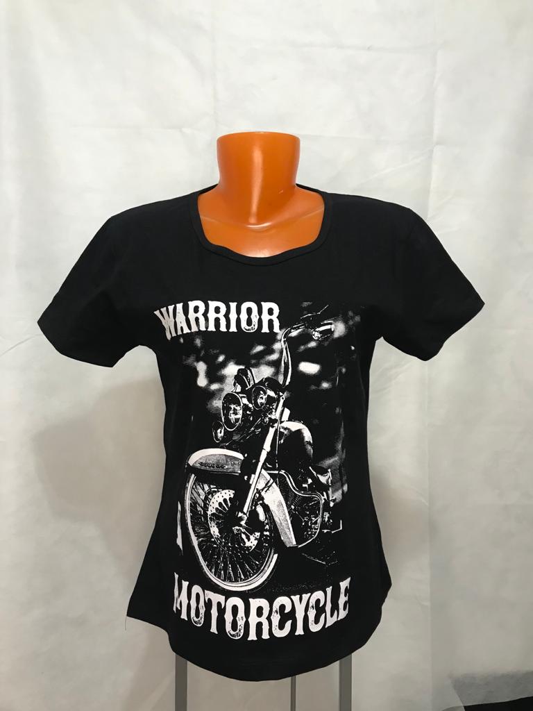 Camiseta Feminina Warrior Moto 1 Preta 