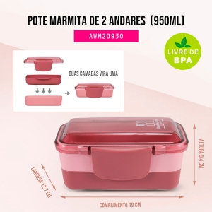 Bolsa Térmica Rosê Com Marmita e Garrafa de Inox 650ml