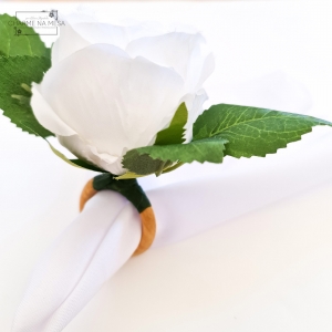Porta guardanapos Rosa Branca Neve artificial - Foto 1