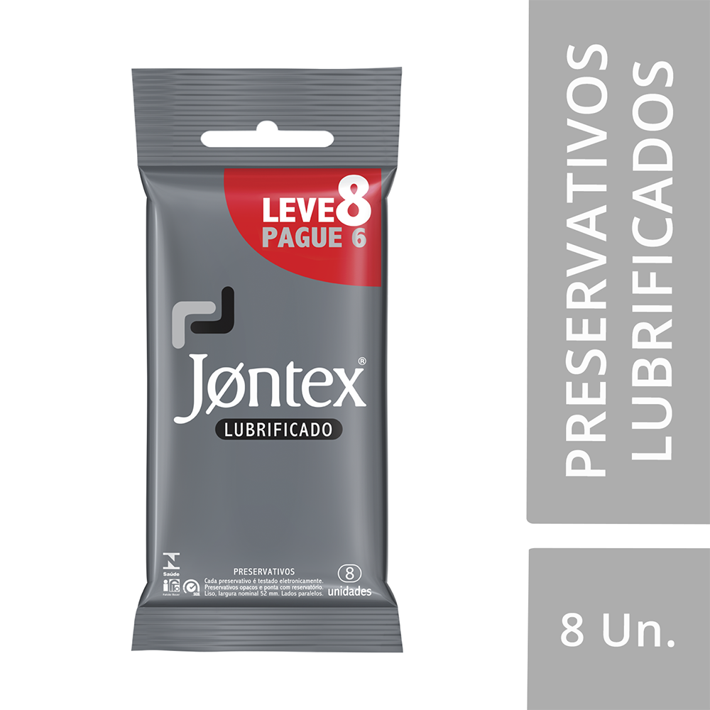 Jontex Preservativo Lubrificado Leve 8 Pague 6 - CX c/ 48