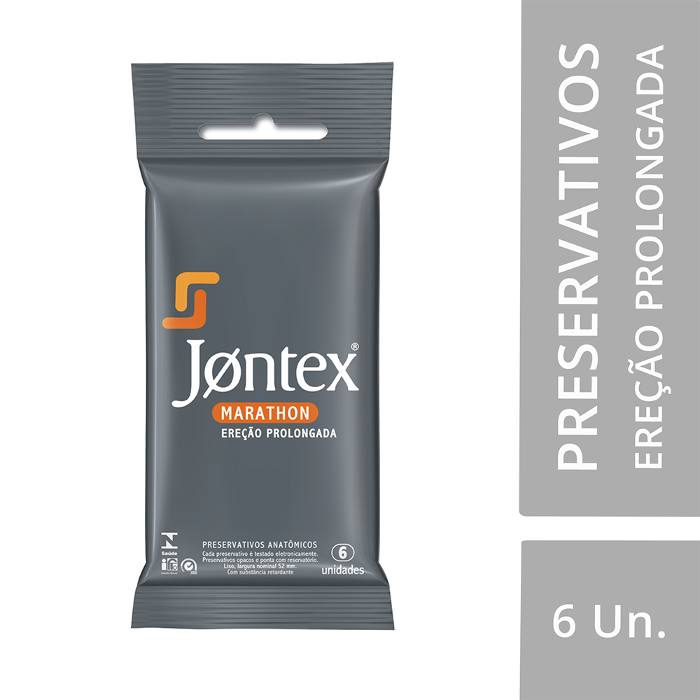 Preservativo JONTEX  Lubrificado Ereção Prolongada 6 unidades - CX c/ 24
