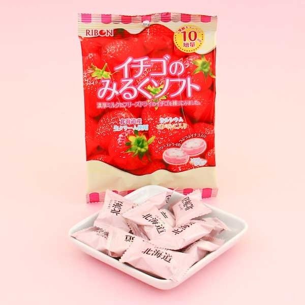 Bala de Leite Ribon Sabor Morango - Ichigo Milk Candy 63g