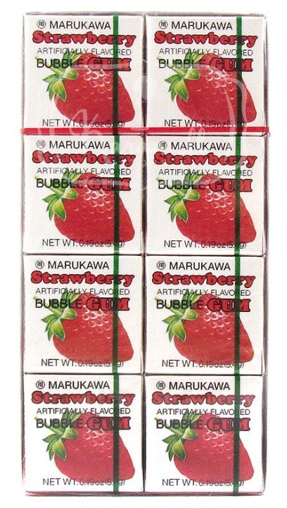 Chiclete Marukawa Sabor Morango - Bubble Gum Strawberry 8 unidades