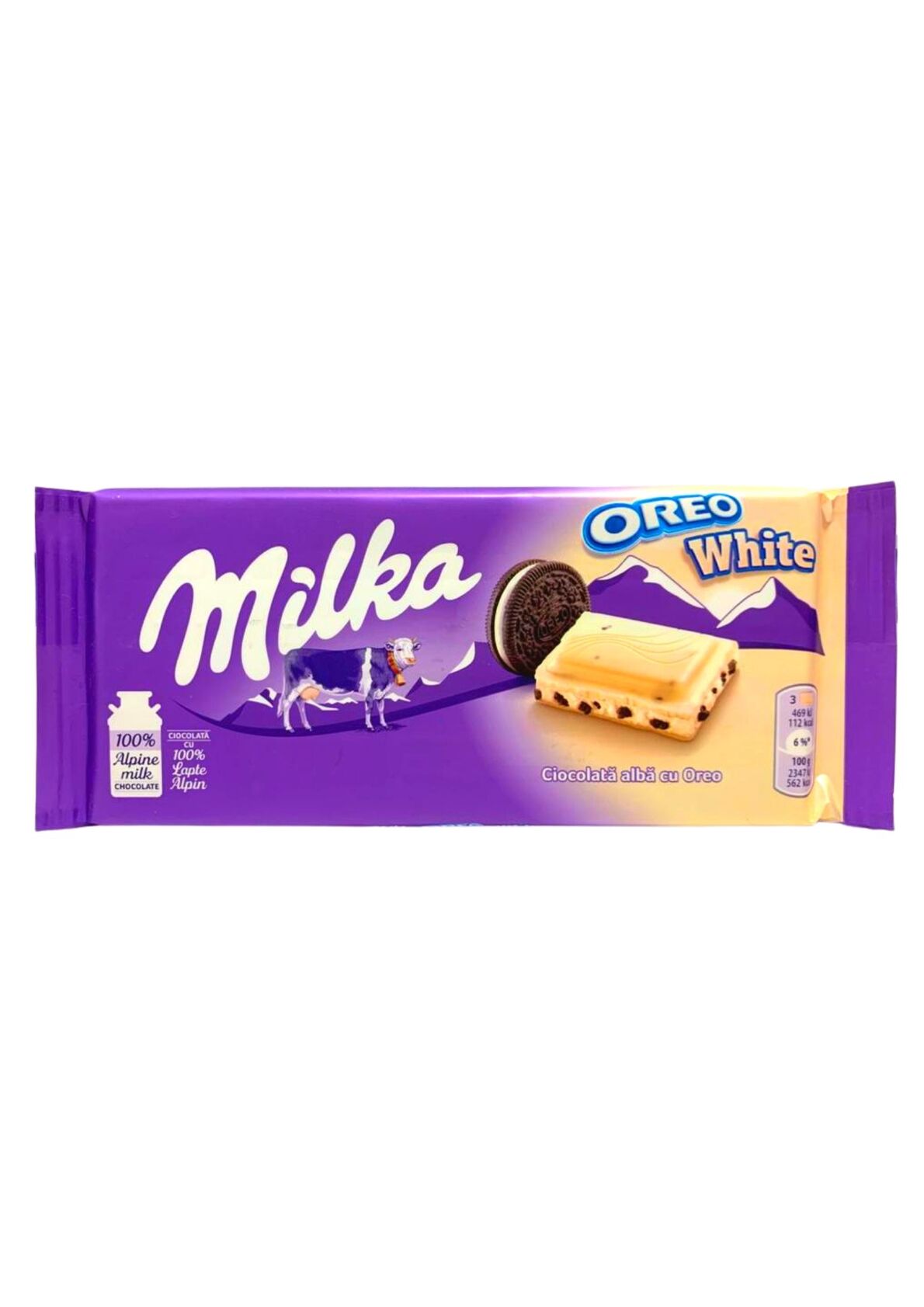 Chocolate Branco Com Recheio De Biscoito Oreo Milka 100g
