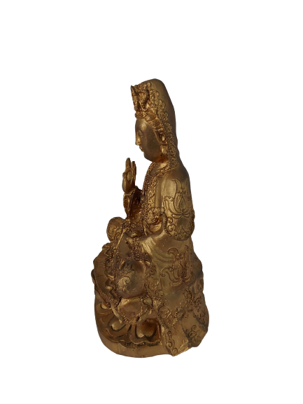 Estátua Buda Kuanyin Bronze Resina 19cm KL