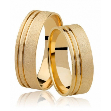 Aliança Casamento Anatômica de Ouro 18k Diamantada (6mm)