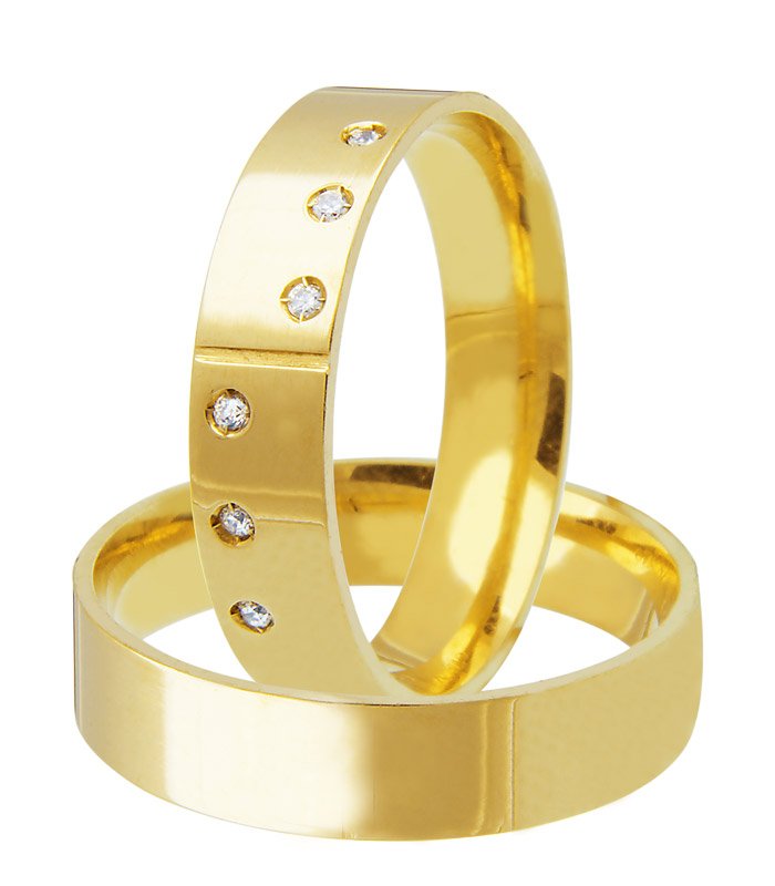 Aliança de Casamento Quadrada em Ouro 18k Honeymoon (5mm)