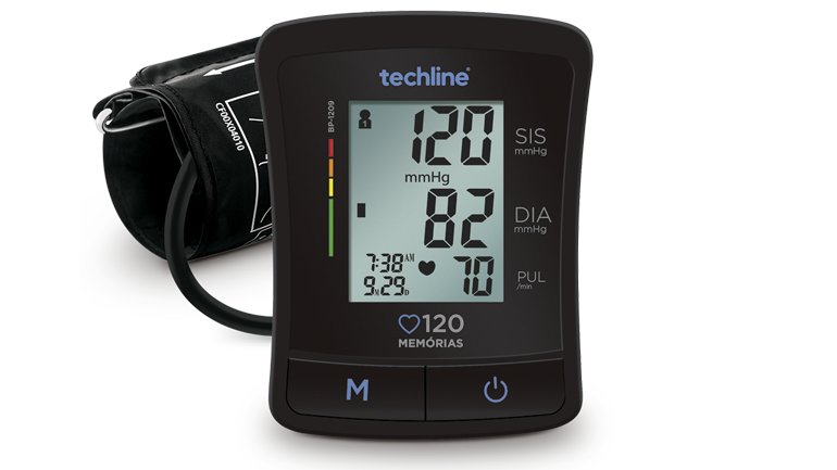 Monitor de pressão arterial de braço bp - 1209 - techline