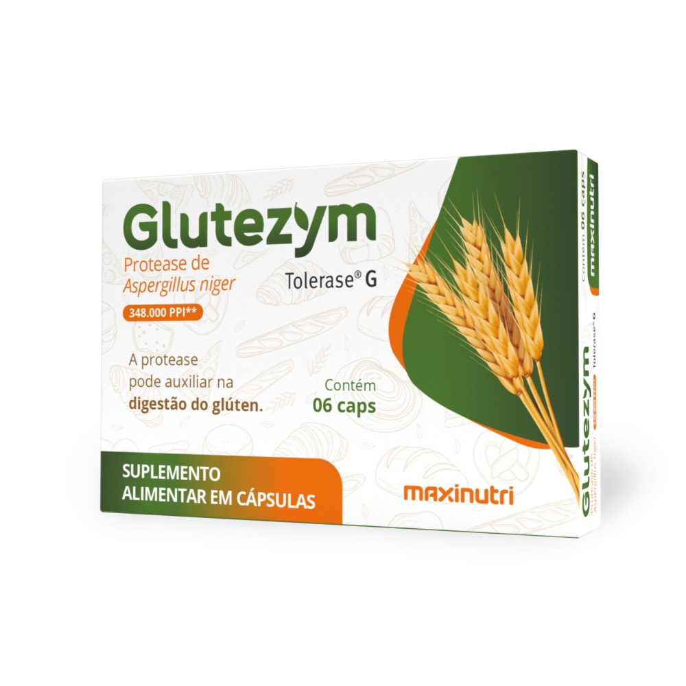 Glutezym Protease Suplemento Alimentar Caixa c/ 6 caps - Maxinutri