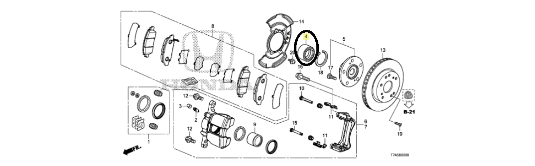 Rolamento Cubo Honda HR-V 2016-2018 Original 44300TFAT51