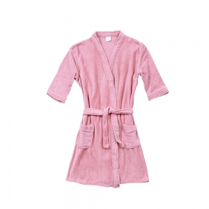 Roupão Kimono Toque Macio Dormir Inverno Banho Premium Unissex Tamanho P Veludo Rosa
