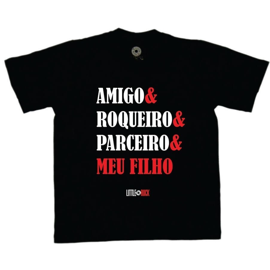 Camiseta ADULTO Amigo Roqueiro Parceiro Meu Filho - Foto 1