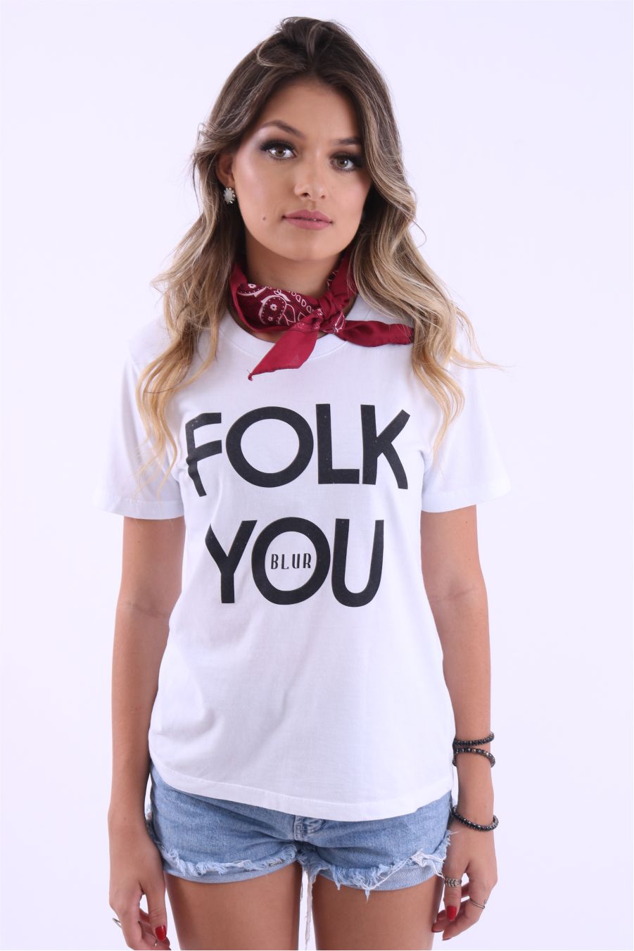 Camiseta Feminina Folk You Blur by Little Rock - Foto 0