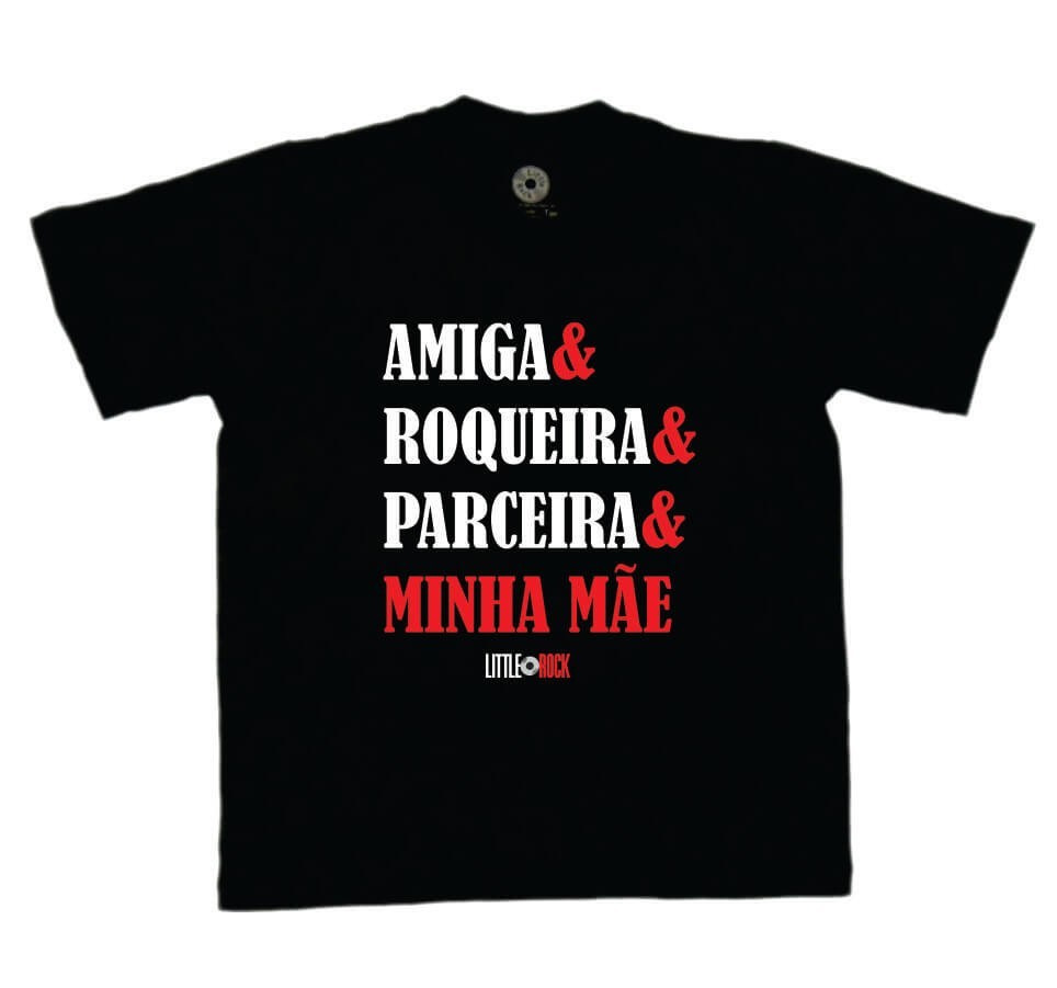 Camiseta INFANTIL Amiga Roqueira Parceira Mamãe - Foto 1