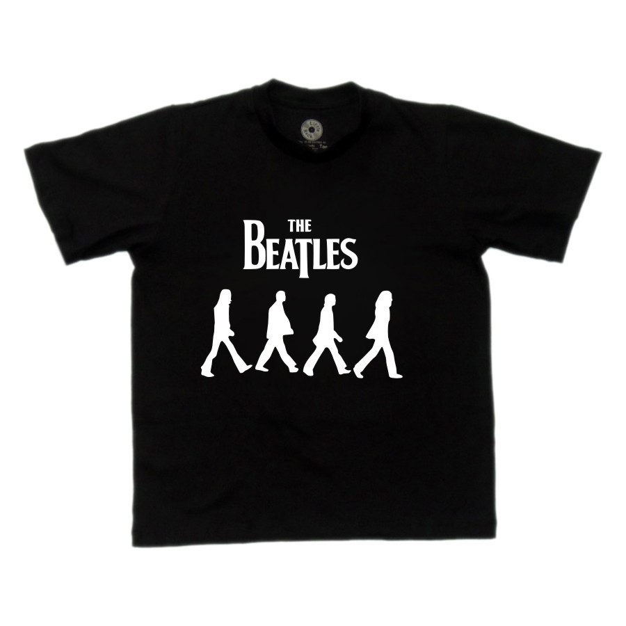 Camiseta Infantil Beatles Abbey Road Preta - Foto 1