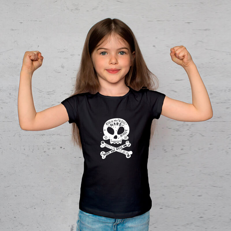 Camiseta Infantil Caveira Little Rock Preta - Foto 0