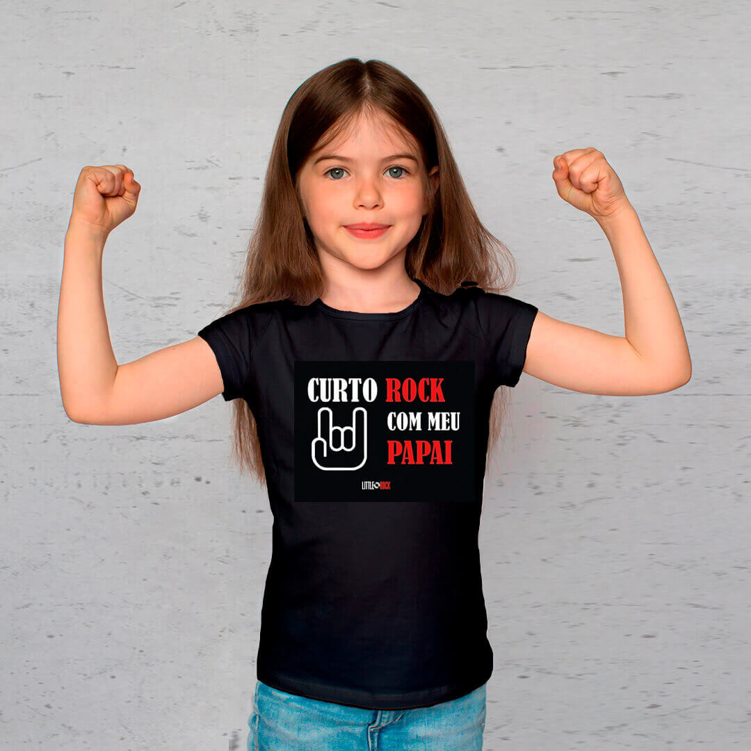 Camiseta INFANTIL Curto Rock com o Papai - Foto 0