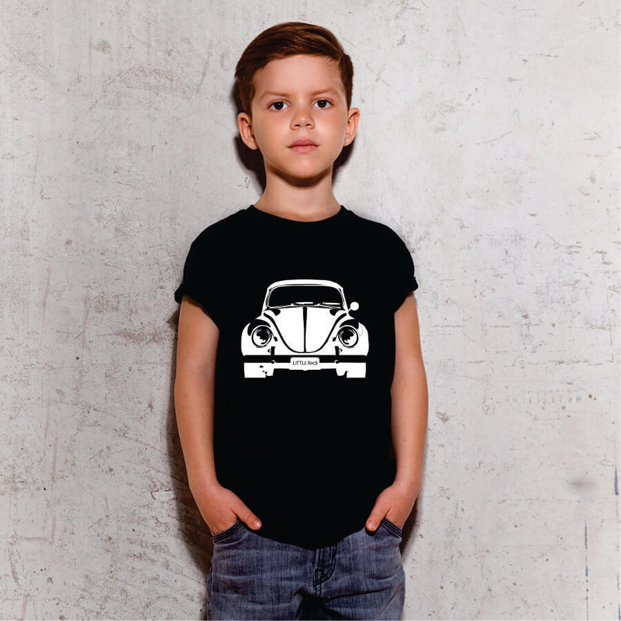 Camiseta Infantil Fusca Preta - Foto 0