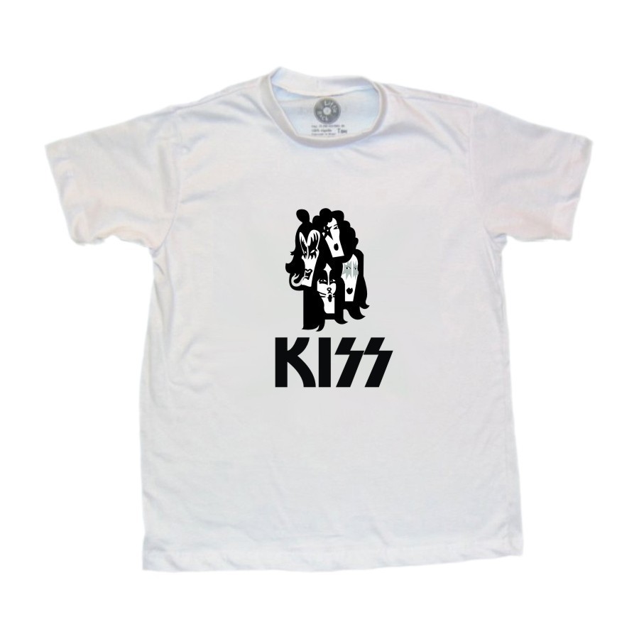 Camiseta Infantil Kiss Branca - Foto 0
