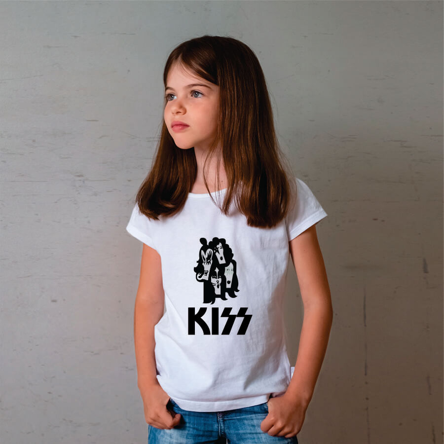 Camiseta Infantil Kiss Branca