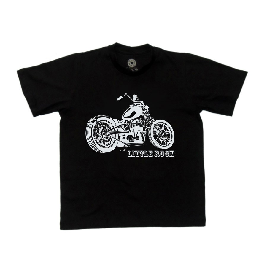 Camiseta Infantil Moto Little Rock Preta - Foto 1