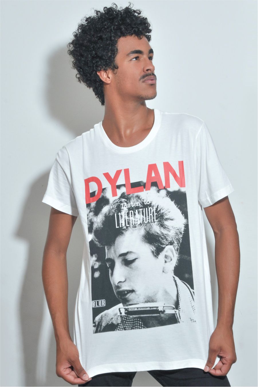 Camiseta Masculina Dylan Listen To Literature Blur by Little Rock - Foto 0