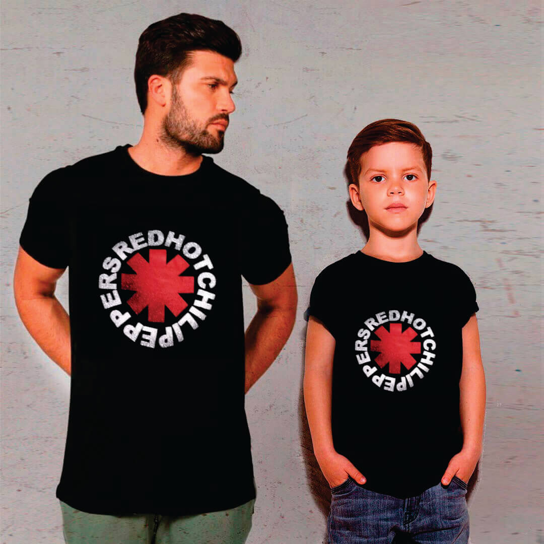 Kit Camisetas Pai e Filho Red Hot Chilli Peppers