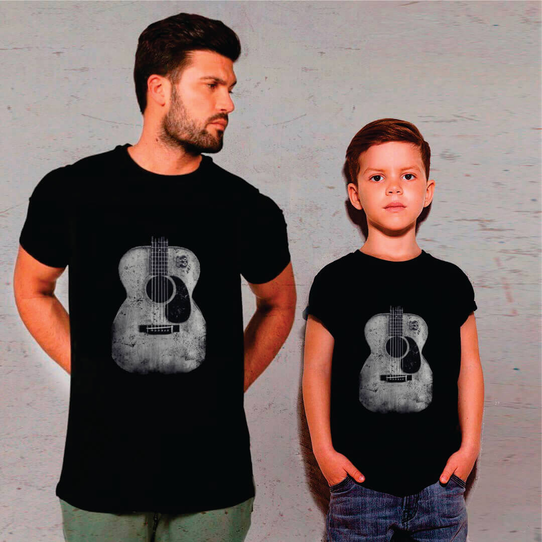 Kit Camisetas Pai e Filho Violão