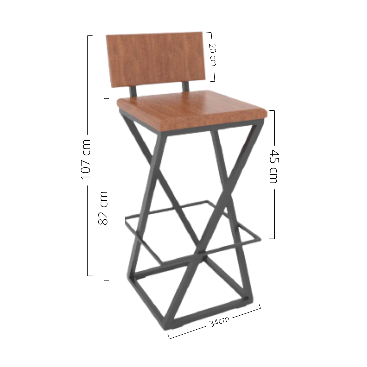 Cadeira Alta De Perna Trançada HP-00882G Kit  Com 5