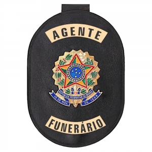 Distintivo com Corrente e Clips para Agente Funerário