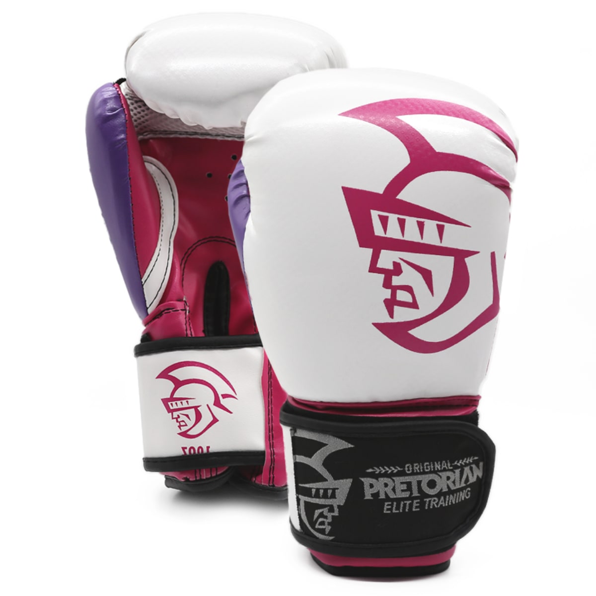 Luva de Boxe Pretorian Elite Training - Branco e Rosa