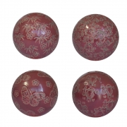 4 Bolas Decorativas de Porcelana Vermelhas 10 Cm