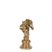 Estatueta Dourada Chess Horse 23,5 Cm
