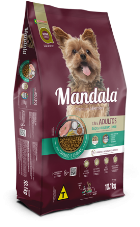 Alimento seco Mandala cães adultos raças pequenas e mini frango e cereais 10,1kg