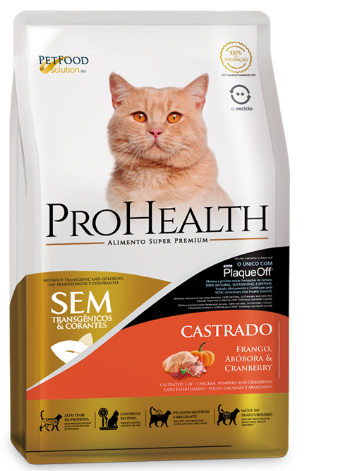 Alimento seco para gatos adultos castrados FRANGO, ABÓBORA & CRANBERRY - ProHealth