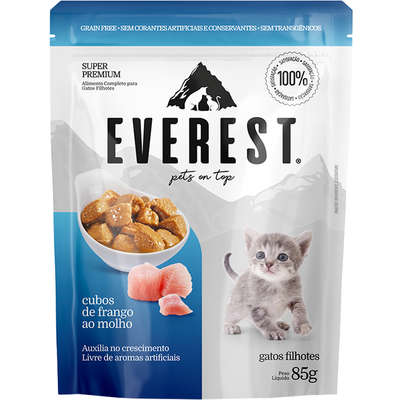 Alimento Úmido Everest Cubos de Frango ao Molho para Gatos Filhotes