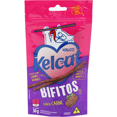 Petisco Kelcat Bifitos Carne -Kelco