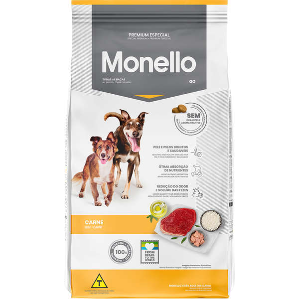Ração Seca Monello Go Carne para Cães Adultos