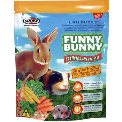 Ração Supra Funny Bunny Delícias da Horta Coelhos, Hamster e Outros Pequenos Roedores