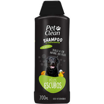 Shampoo e Condicionador  2 em 1 Pelos Escuros Pet Clean - 700 mL