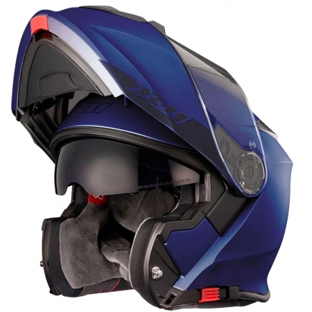 Capacete X11 Turner Solides Escamoteavel Azul Metálico