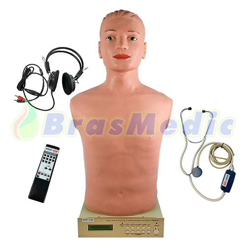 Simulador Avançado, Torso, para Habilidades Médicas de Ausculta Cardiopulmonar, com controle Remoto Código:TGD-4025-C